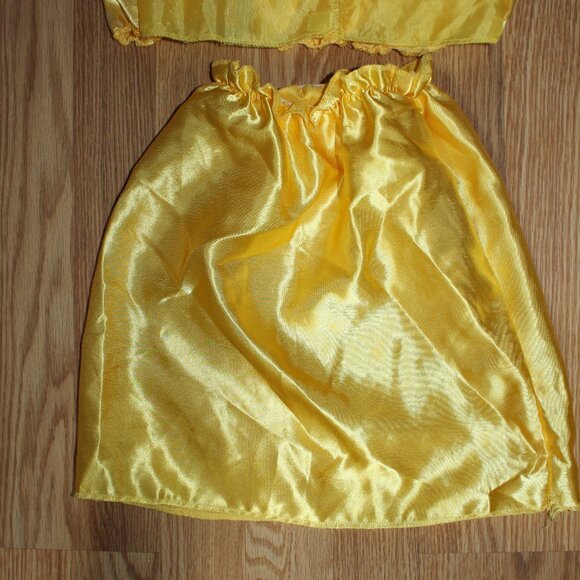 Girls Disney Size 4-6X Yellow Top Skirt & Shoes Princess Play Halloween Costume - Picture 9 of 11